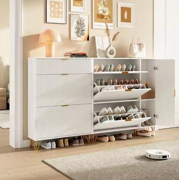Witte Schoenenkast 3 Vouwdeuren – Vrijstaand en Compact, Verzenden, Nieuw
