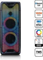 Lenco PA-200BK - Bluetooth Party Speaker Draadloos - LED Lic, Verzenden, Zo goed als nieuw