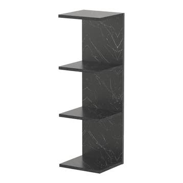 Wandrek Surahammar met 4 planken 95x30x28 cm marmerlook zwar, Huis en Inrichting, Woonaccessoires | Wandplanken en Boekenplanken