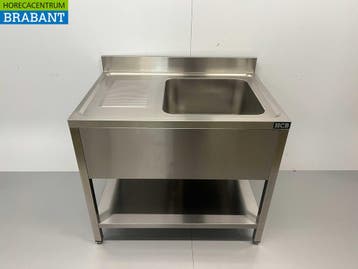 HCB RVS Spoeltafel Spoelbak Gelast model Premium-line 100 cm, Ophalen of Verzenden, Nieuw in verpakking