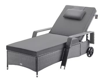 Ligbed Grijs/Antraciet Kunststof 193x90x43cm (Stoelen), Verzenden, Nieuw