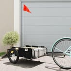 vidaXL Fietstrailer oxford stof en ijzer zwart, Fietsen en Brommers, Fietsaccessoires | Aanhangers en Karren, Verzenden, Nieuw