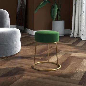 vidaXL Hocker rond fluweel groen, Verzenden, Nieuw
