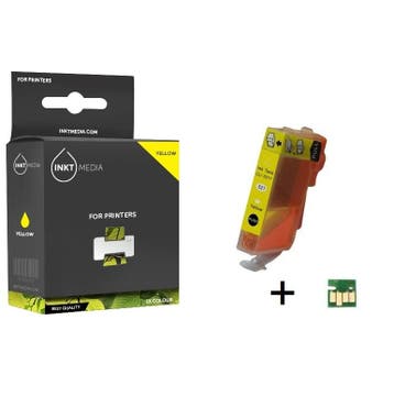 Geschikt Canon CLI-521Y  inktcartridge Geel MET CHIP, Nieuw, Cartridge, Inktmedia