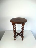 Bijzettafel - Eik - Barley twist tafeltje - H: 46 cm