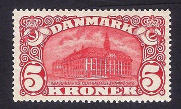 Denemarken 1915 - Postkantoorgebouw - 5 kr - Nº 84, Gestempeld