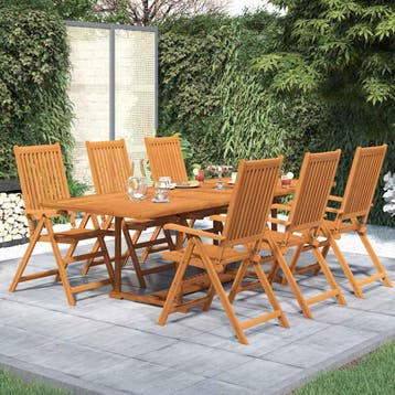 vidaXL 7-delige Tuinset massief acaciahout 160-240 cm, Tuin en Terras, 6 zitplaatsen, Nieuw, Tuinset, Verzenden