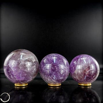 Natuurlijke amethistbolletjes-set – elegante paarse tinten