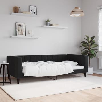 vidaXL Slaapbank 90x190 cm fluweel zwart, 90 cm, Eenpersoons, Verzenden, Zwart