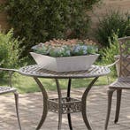 vidaXL Tuin Bloempot 5 pcs Zilver 50 x 50 x 15 cm Roestvrij, Minder dan 30 cm, Verzenden, Minder dan 60 cm, Nieuw