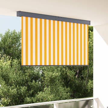 vidaXL Rolgordijn Wit en Oranje 180 x 250 cm Stof en, Verzenden, Nieuw, Wit