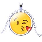 Fako Bijoux - Ketting - Cabochon - Emoji - Hart Kus, Verzenden, Nieuw