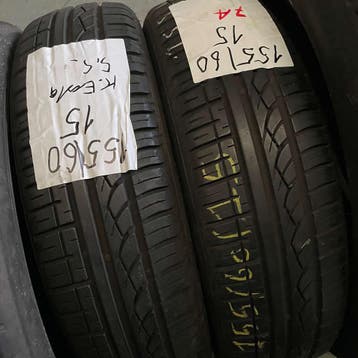 2 x Kumho Ecsta 155-60-15 Zomerbanden 5,5mm, Auto-onderdelen, Banden en Velgen, Gebruikt, Ophalen of Verzenden, Band(en), Personenwagen