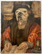 Spaanse school (XIX) - Ritratto antropomorfo, Antiek en Kunst