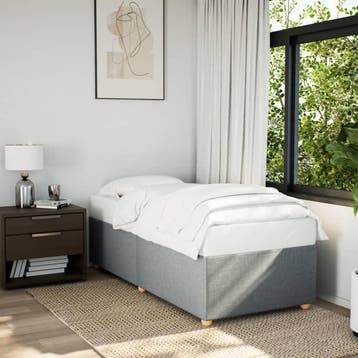 vidaXL Bedframe zonder matras 80x200 cm stof lichtgrijs, Eenpersoons, Verzenden, Nieuw, 80 cm