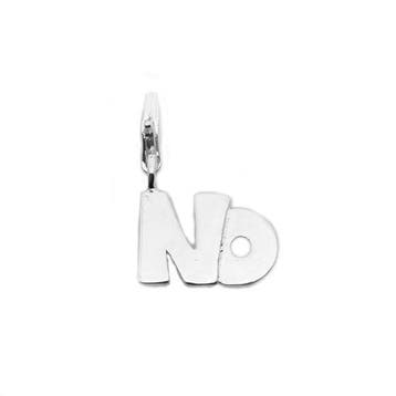 No 925 Sterling Zilveren Bedel met karabijnsluiting No, Ophalen of Verzenden, Nieuw, Bedel