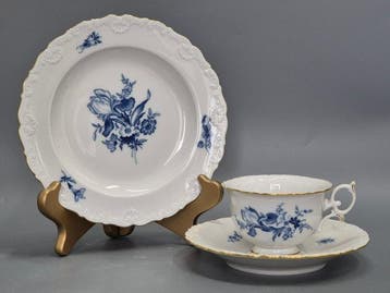 Koffieservies - Meissen Porzellan Tassengedeck –