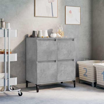vidaXL Dressoir 60x35x70 cm bewerkt hout betongrijs, Huis en Inrichting, Verzenden, Nieuw, Overige houtsoorten, Minder dan 50 cm