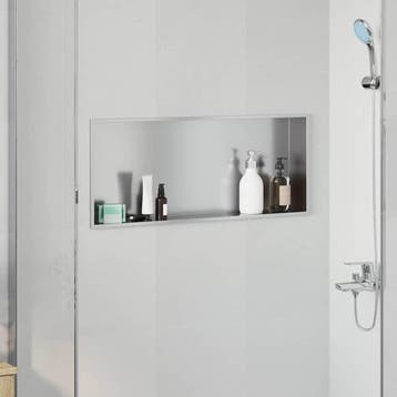 vidaXL Douche Niche zilver 75 x 30 x 9,5 cm Roestvrij staal, Verzenden, Nieuw
