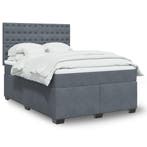 vidaXL Boxspring met matras fluweel donkergrijs 160x200 cm, Verzenden, 200 cm, 160 cm, Nieuw
