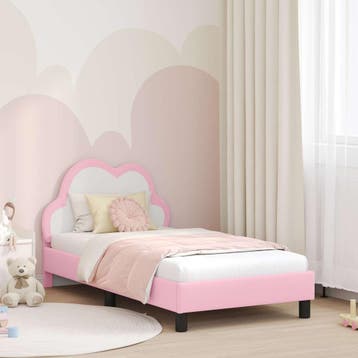 vidaXL Bedframe voor kinderen met hoofdbord Roze 80 x 160 cm, Verzenden, Nieuw