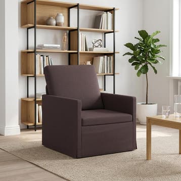 vidaXL Fauteuil Donkerbruin 70 x 81 x 82 cm Stof, Huis en Inrichting, Eenpersoons, Verzenden, Nieuw, Minder dan 150 cm