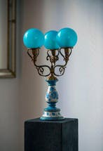 Tafellamp - Opaline & Porselein messing - Fiorentina