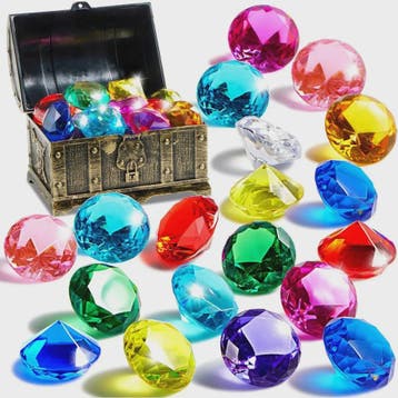 Sloosh Duikstenen Schatkist met 16 Gekleurde Diamanten - Zwe, Verzenden, Nieuw