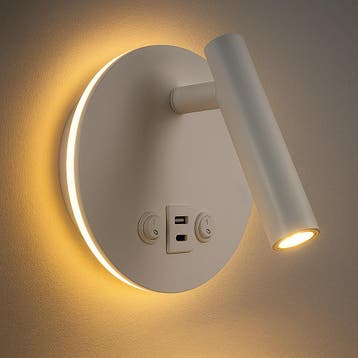 LED Wandlamp - Bedlamp met USB+C poort en schakelaar | Wit, Ophalen of Verzenden, Nieuw