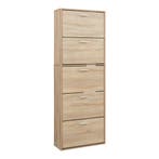 Schoenenkast Sykkylven 5 kleppen sonoma eiken 169x60x24 cm [, Huis en Inrichting, Verzenden, Nieuw
