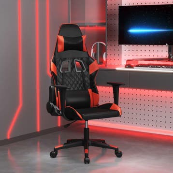 vidaXL Massage gamestoel kunstleer zwart en rood, Verzenden, Nieuw, Rood