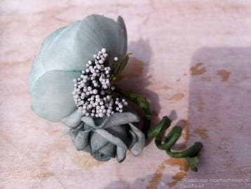 Corsage Ranonkel CRR 904 LichtBlauw GrijsBlauw Maatwerk, Ophalen of Verzenden, Nieuw