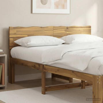 vidaXL Boomstamrand hoofdeinde ROSTOCK Wit 160 cm Massief, Verzenden, Nieuw, Wit, Hout
