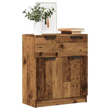 vidaXL Dressoir 60x30x70 cm bewerkt hout oud houtkleurig, Huis en Inrichting, Kasten | Dressoirs, Verzenden, Nieuw, 50 tot 100 cm
