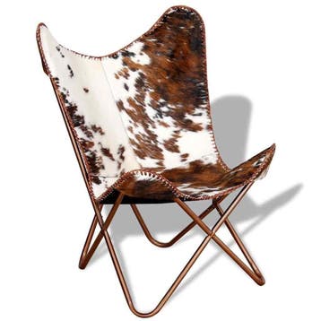 Koeienhuid Vlinderstoel - 35% Korting | Snel Beslist, Minder dan 75 cm, Vintage, Ophalen of Verzenden, Zo goed als nieuw