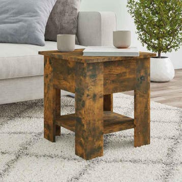 vidaXL Salontafel 40x40x42 cm bewerkt hout gerookt, Minder dan 50 cm, 50 tot 100 cm, Verzenden, Nieuw