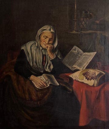 Nicolaes Maes (1634-1693) - navolger van - Genre tafereel