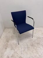 Thonet S166 4-poot design stoel chroom blauw stof koppel-en, Receptie of Entree, Ophalen of Verzenden, Gebruikt, Stoel
