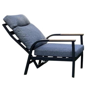 Kota lounge tuinstoel verstelbaar antraciet aluminium, Tuin en Terras, Tuinstoelen, Ophalen of Verzenden, Nieuw, Aluminium