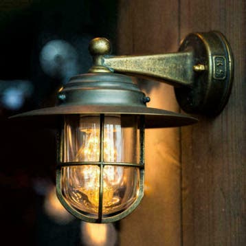 Brons/Koperen Buitenlamp Labenne, Tuin en Terras, Overige materialen, Minder dan 50 watt, Overige typen, Nieuw