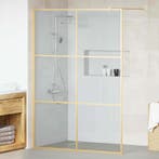 vidaXL Inloop Douche Wand Goud 140 x 195 cm gehard glas, Verzenden, Nieuw