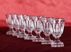 Uniek lot van 7 kristallen druppel glaasjes. Frankrijk,