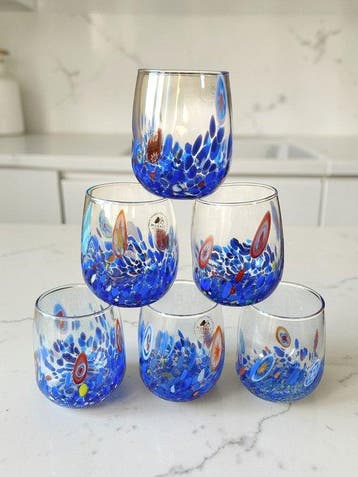 MurArt - Drinkset - Glas - Set van zes glazen - Murrine
