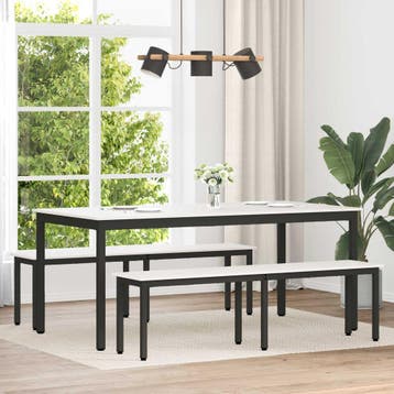 vidaXL Bank Wit 160 x 35 x 45 cm Massief grenenhout, Huis en Inrichting, Banken | Bankstellen, Verzenden, Nieuw, Hout