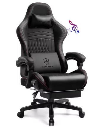 Nieuw: Gaming stoel – met Luidspreker, zwart, grijs, wit, Verzenden, Ergonomisch, Nieuw, Bureaustoel