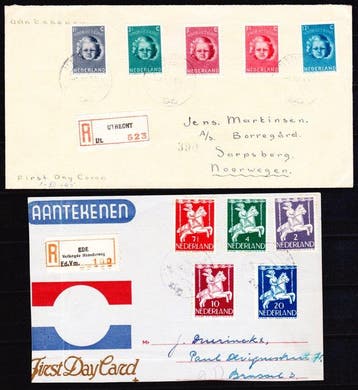 Nederland - 2 Voorloper FDCs , covers + kaart met stempels, Gestempeld