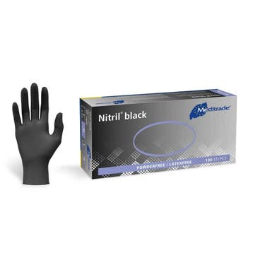 Meditrade Nitril handschoenen - zwart- 100 stuks - Large, Verzenden, Nieuw