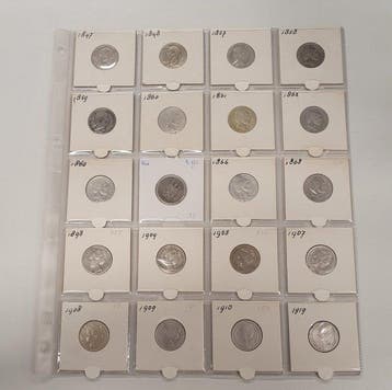 Nederland. 1/2 Gulden Collectie 20x Koning Willem II, III &, Postzegels en Munten