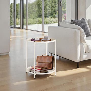 Bijzettafel Oxford 45,5x45,5x53cm - crème, Huis en Inrichting, Verzenden, Nieuw