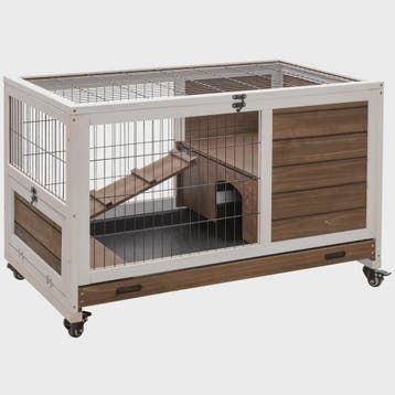 Pawhut Konijnenhok met Open Dak en Uitschuifbare Lade - 90x5, Dieren en Toebehoren, Verzenden, Nieuw